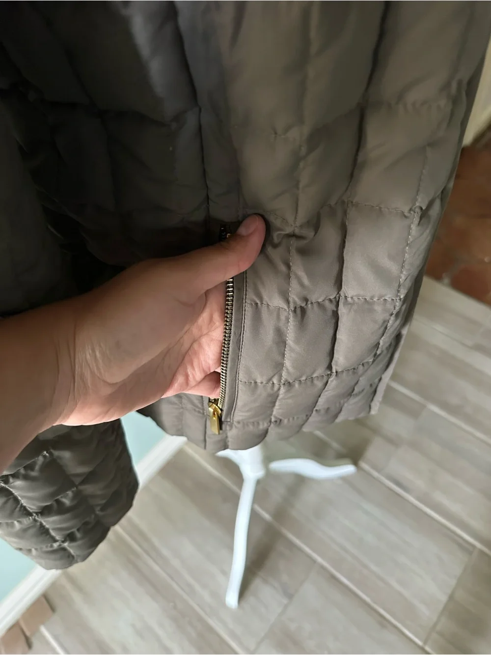 J. Crew Quilted Puffer Jacket in Brown